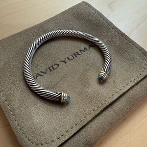 David Yurman Classic Cable Bracelet with Blue Topaz, 5mm